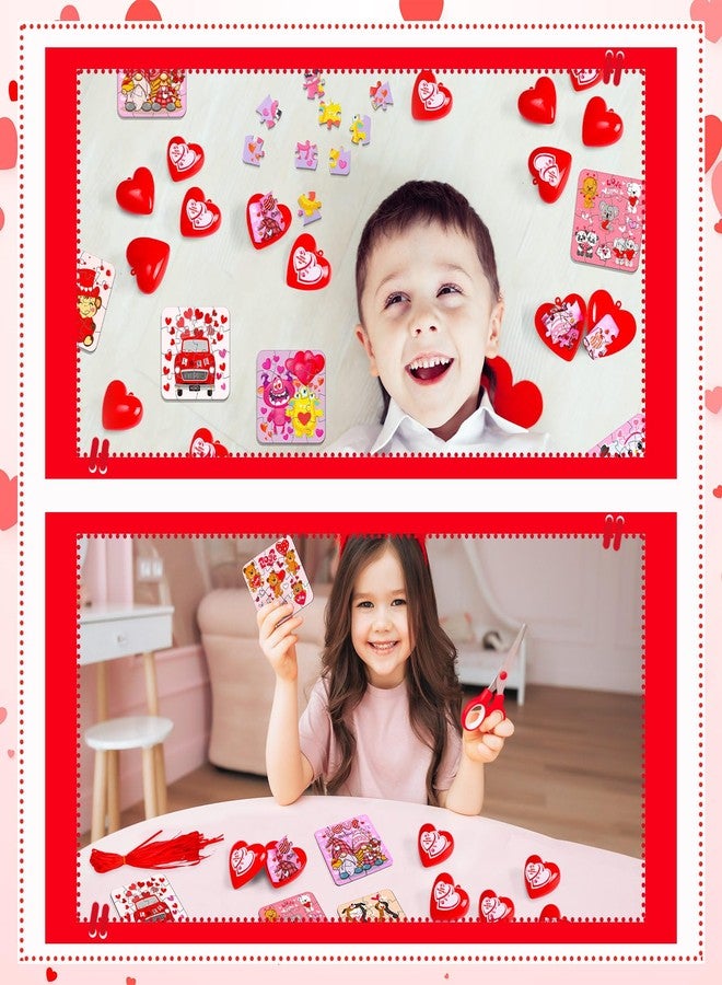 مجموعة ميني إنفلات 36 قطعة/108 قطعة، هدية عيد الحب للأطفال في الفصل الدراسي، تتضمن 36 أحجية تركيب صور لعيد الحب، و36 بيضة حمراء على شكل قلب مع خيط، و36 ملصقًا لعيد الحب، هدية مثالية لتبادل الهدايا في المدرسة. - Image 4